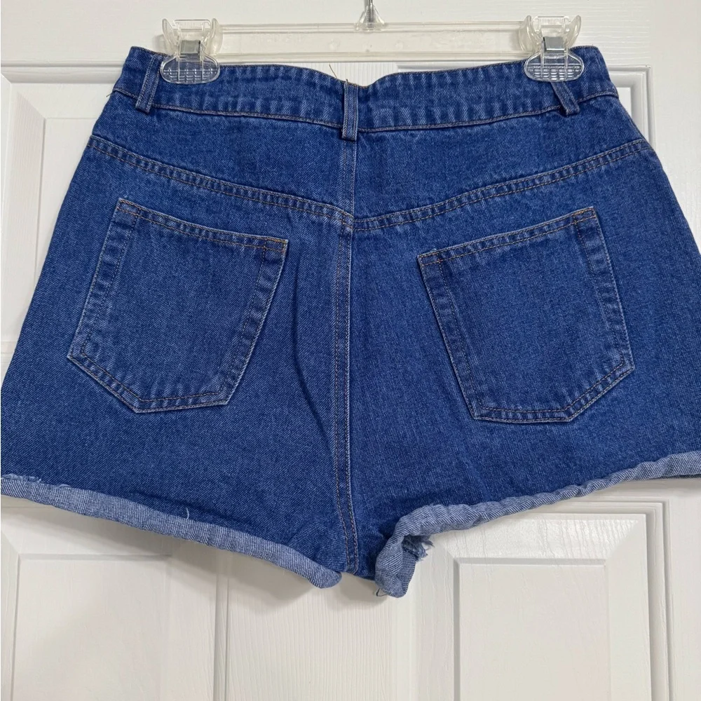 Floral Embroidered Denim Shorts